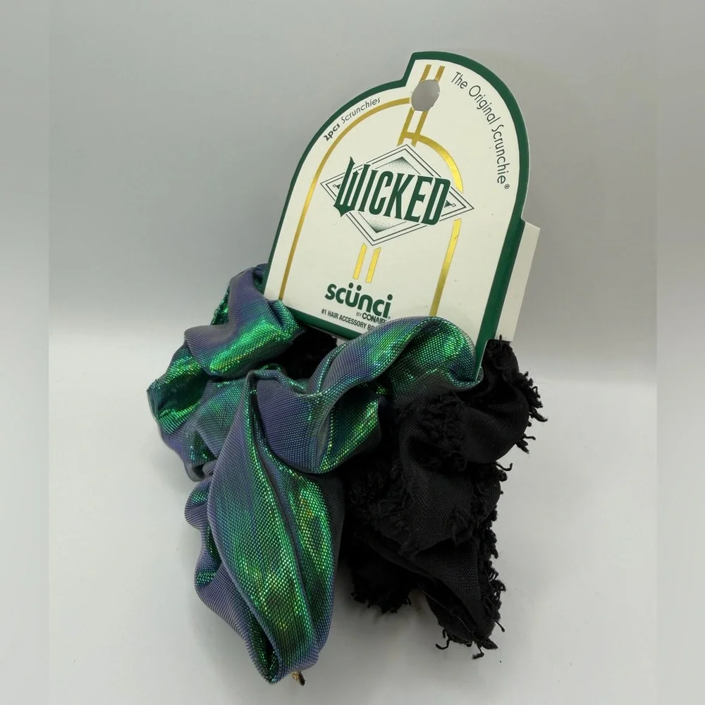 Scunci Wicked 2 Elphaba Scrunchies NWT